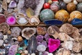 Various minerals for sale at a Moroccan souk Royalty Free Stock Photo