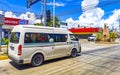 Various minibuses vans transporters vehicles cars Playa del Carmen Mexico