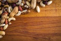 various mix selection of nuts like peanuts Royalty Free Stock Photo