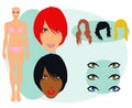 Various Model Hair and Features Royalty Free Stock Photo