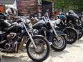 Various model of Harley Davidson easy rider motorcycle parking in the open area Royalty Free Stock Photo