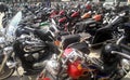 Various model of Harley Davidson easy rider motorcycle parking in the open area Royalty Free Stock Photo