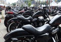 Various model of Harley Davidson easy rider motorcycle parking in the open area Royalty Free Stock Photo