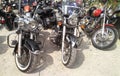 Various model of Harley Davidson easy rider motorcycle parking in the open area Royalty Free Stock Photo