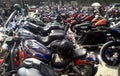 Various model of Harley Davidson easy rider motorcycle parking in the open area Royalty Free Stock Photo