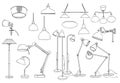 Various Modern Lamp Vector Illustration