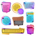 Various modern quote shapes vector set