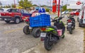 Various motorcycles mopeds and scooters Mexico Royalty Free Stock Photo