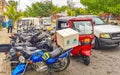 Various motorcycles mopeds and scooters Mexico Royalty Free Stock Photo