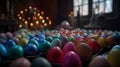 Multicolored Easter eggs ai generated