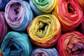 various multicolored polyester fibers ready for spinning Royalty Free Stock Photo