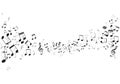 Various music notes on stave,