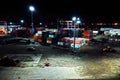 Various night views of the port, piers, terminal and cityline of the Port. Port of Paradeep, India, October, 2020.