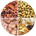 Various nuts and dried fruits