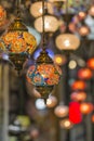 Various old lamps on the Grand Bazaar in Istanbul Royalty Free Stock Photo