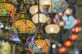 Various old lamps on the Grand Bazaar in Istanbul Royalty Free Stock Photo