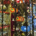 Various old lamps on the Grand Bazaar in Istanbul Royalty Free Stock Photo