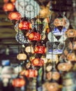 Various old lamps on the Grand Bazaar in Istanbul Royalty Free Stock Photo