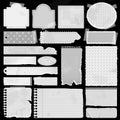 Various old silhouette remnant pieces of paper, scrapbook, and n Royalty Free Stock Photo