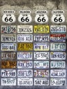 Various old used American license plates