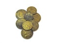 Various Old Used French Francs Royalty Free Stock Photo