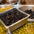 Various olives at a farmers` market in Haif Royalty Free Stock Photo