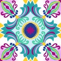 Various oriental colorful decorations combined to create seamless pattern illustration. Hand drawn graphic