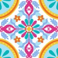 Various oriental colorful decorations combined to create seamless pattern illustration. Hand drawn graphic