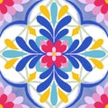 Various oriental colorful decorations combined to create seamless pattern illustration. Hand drawn graphic