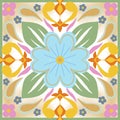 Various oriental colorful decorations combined to create seamless pattern illustration. Hand drawn graphic