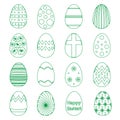 Various outline Easter eggs design collection eps10 Royalty Free Stock Photo