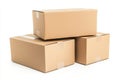 Various packaging boxes or parcels isolated on transparent png background with parcels opening and closing. Royalty Free Stock Photo