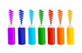 Acrylic,oil paints in tubes in all colors of the rainbow,realistic vector Royalty Free Stock Photo