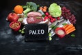 Various Paleo diet products Royalty Free Stock Photo