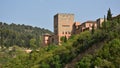 Various panoramic views of the Alhambra in Granada Royalty Free Stock Photo
