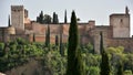 Various panoramic views of the Alhambra in Granada Royalty Free Stock Photo
