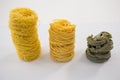 Various pasta arranged in a row Royalty Free Stock Photo