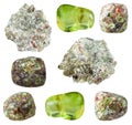Various Peridot Olivine gem stones isolated Royalty Free Stock Photo
