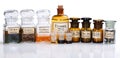 Various pharmacy bottles of homeopathic medicine Royalty Free Stock Photo