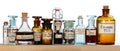 Various pharmacy bottles of homeopathic medicine