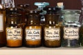 Various pharmacy bottles of homeopathic medicine