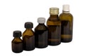 Various pharmacy bottles on white background, isolated