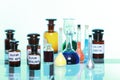 Various pharmacy medicine bottles isolated