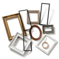 Various picture frames isolated on white background Royalty Free Stock Photo