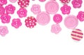 Various pink sewing buttons isolated on white background Royalty Free Stock Photo