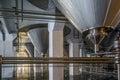 Various pipes for production equipment in a brewery Royalty Free Stock Photo