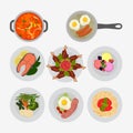 various plates of food Royalty Free Stock Photo