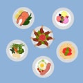 various plates of food Royalty Free Stock Photo