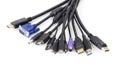 Various Plugs and Jacks with USB, VGA, HDMI, DisplayPort, Type-C and other Connectors Royalty Free Stock Photo