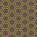 Various polygons are combined to form close to the circular form and spread out in radial form.